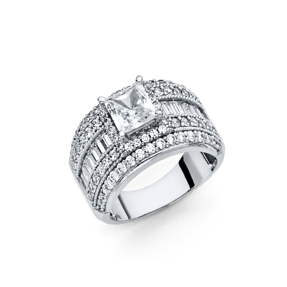 925 Sterling Silver CZ Engagement Ring