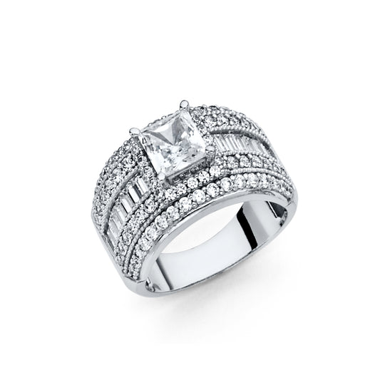 925 Sterling Silver CZ Engagement Ring