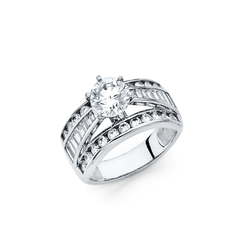 925 Sterling Silver CZ Engagement Ring