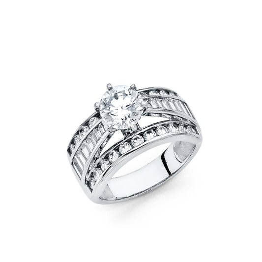 925 Sterling Silver CZ Engagement Ring