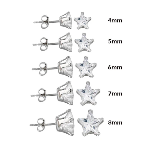 925 Sterling Silver Snap On CZ Star Pendant