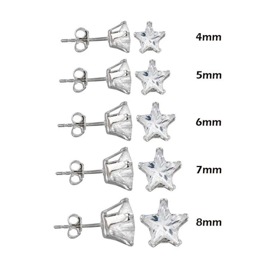 925 Sterling Silver Snap On CZ Star Pendant