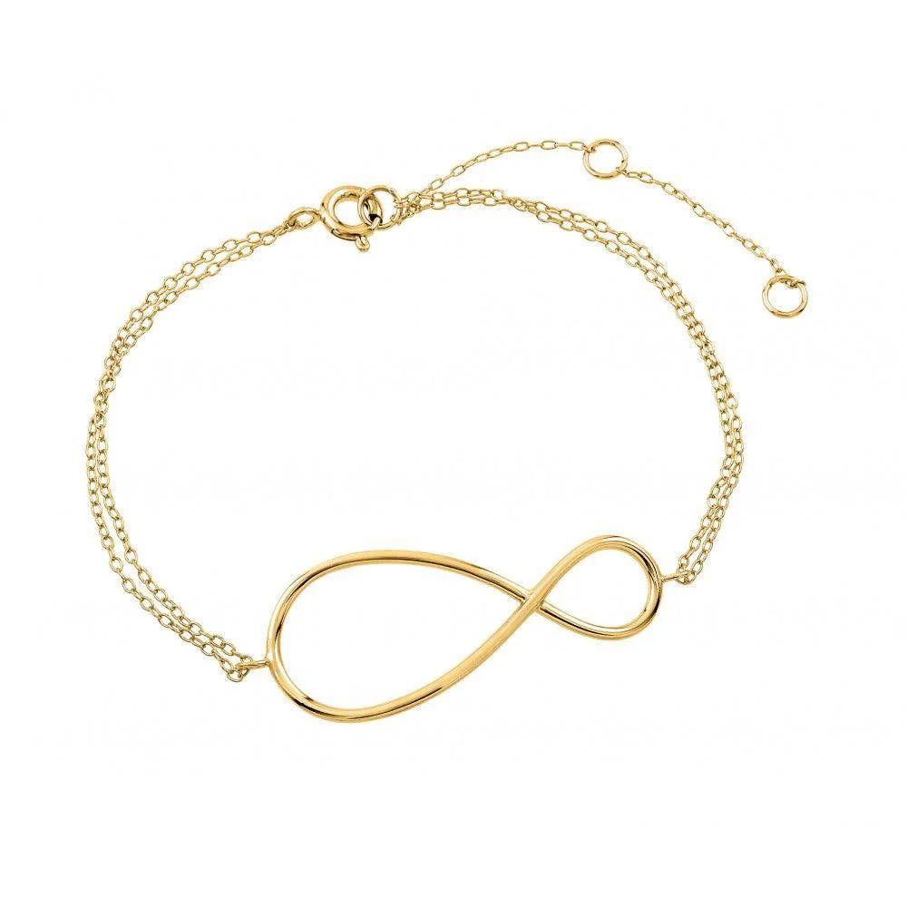 925 Silver Gold Plated Exaggerated Infinity Sign Bracelet
