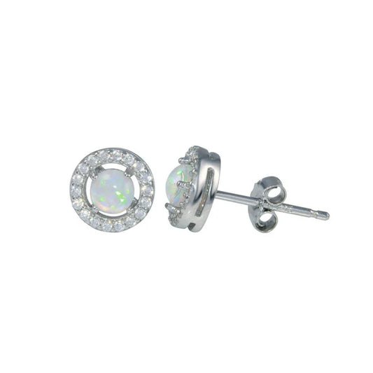 925 Sterling Silver Rhodium Plated Clear Multi CZ Stud Earring 7.5mm