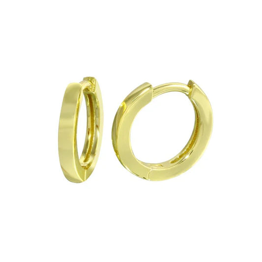925 Sterling Silver Gold Plated huggie hoop Earring