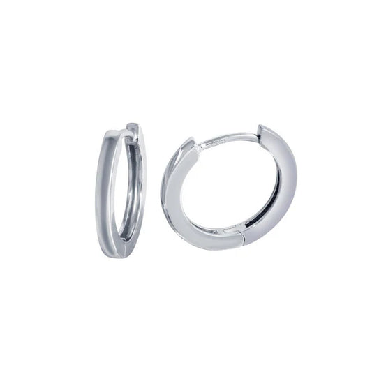 925 Sterling Silver Rhodium Plated huggie hoop Earring