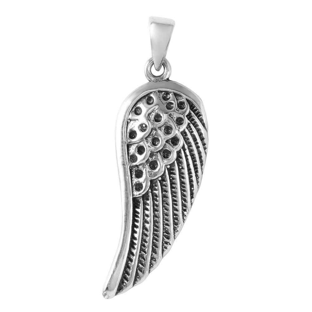 925 Silver Stylized Wing Pendant