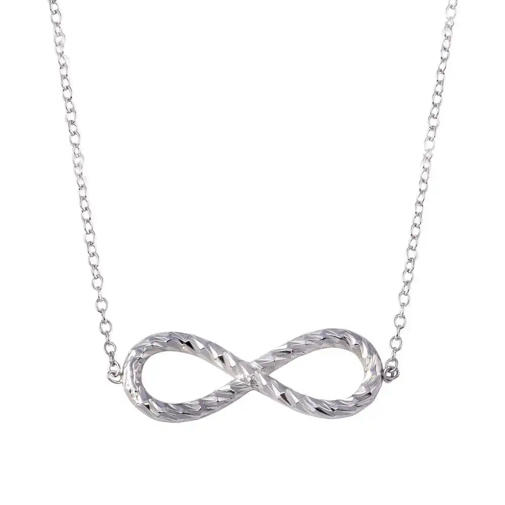 925 Sterling Silver Rhodium Plated Rope Infinity Necklaces