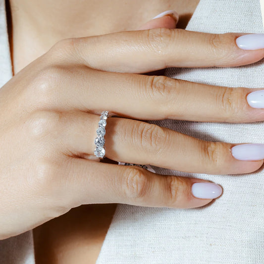 925 Silver Rhodium Plated CZ Ring