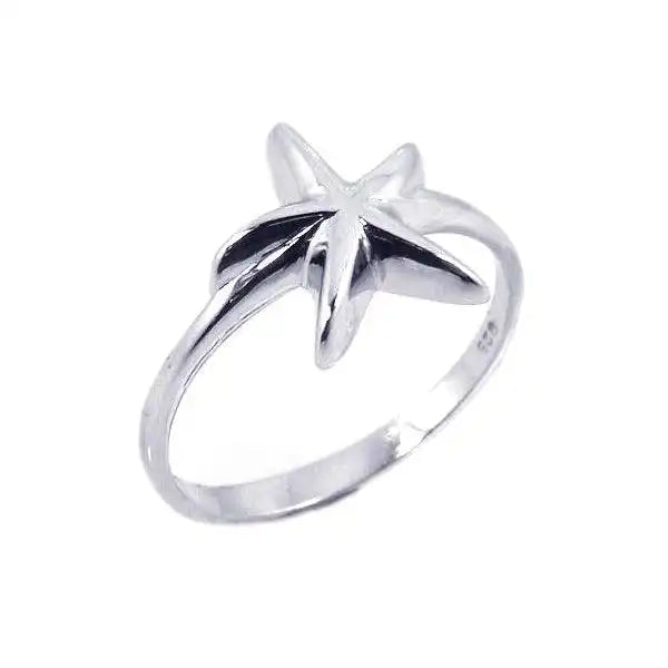 925 sterling silver Rhodium Plated Starfish Ring