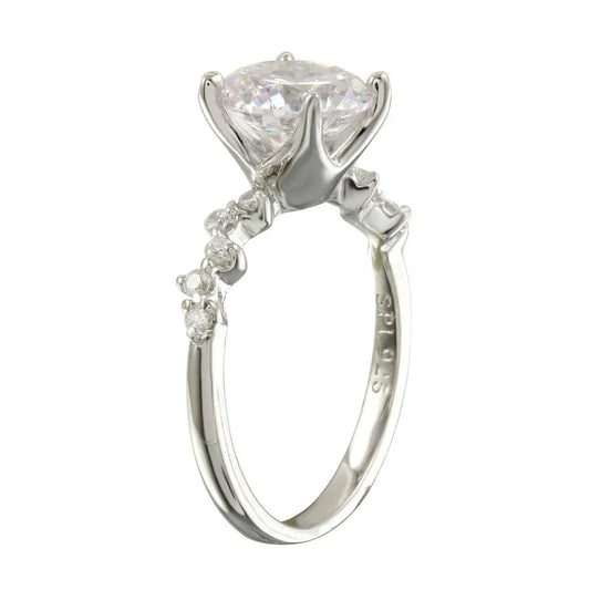 925 Sterling Silver Rhodium Plated CZ Ring