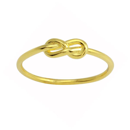 925 Sterling Silver Gold Plated Knot Ring