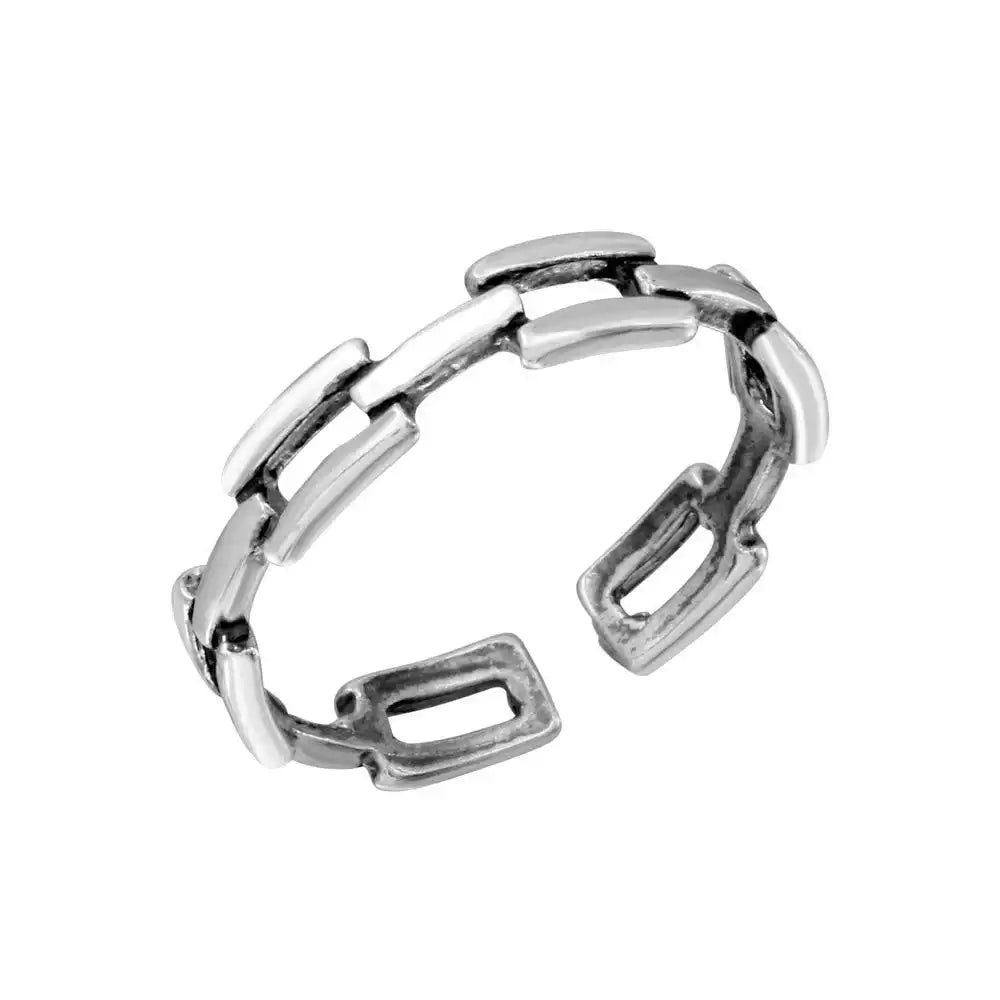 925 Sterling Silver Chain Link Adjustable Toe Ring