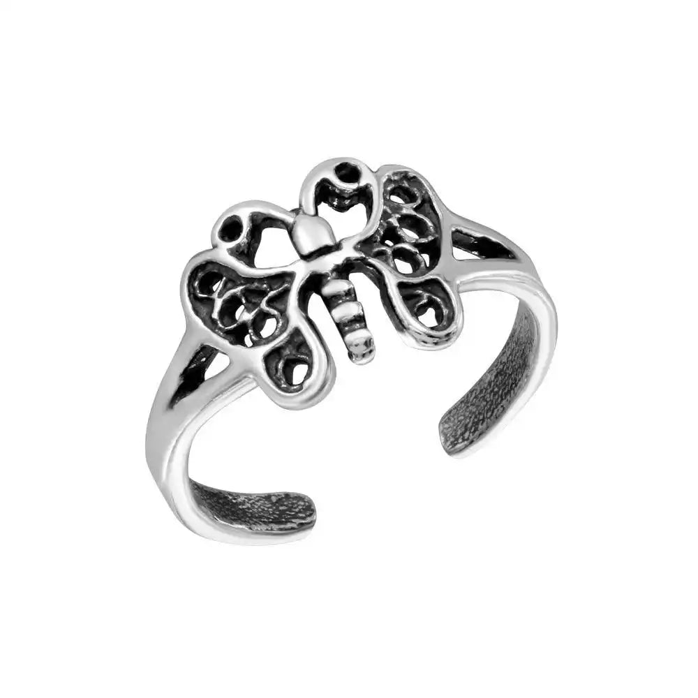 925 sterling silver Butterfly Adjustable Toe Ring