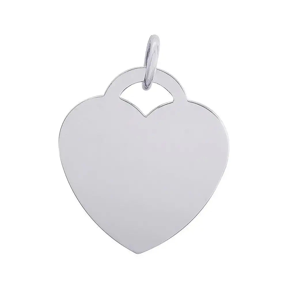 925 Sterling Silver High Polished Toggle Heart Engravable with Bail