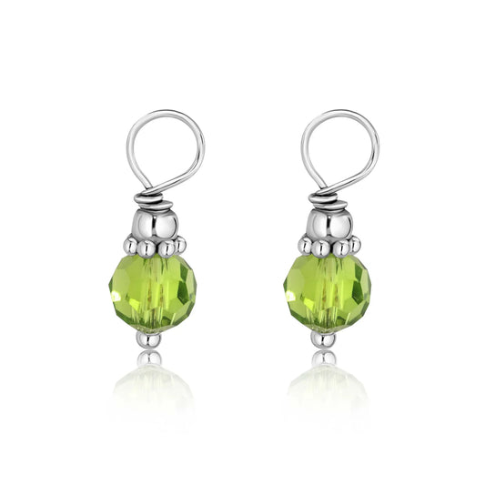 925 Sterling Silver Rhodium Plated Crystal Birthstone Charm Pendant