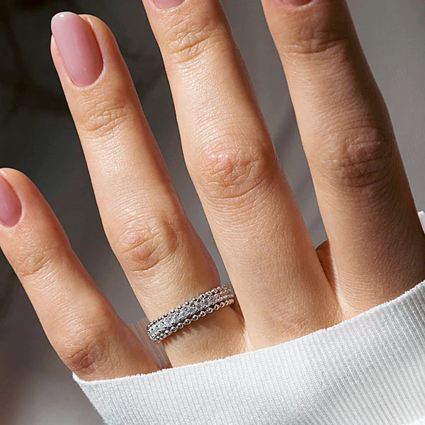 925 Sterling Silver Rhodium Plated Clear CZ Ring