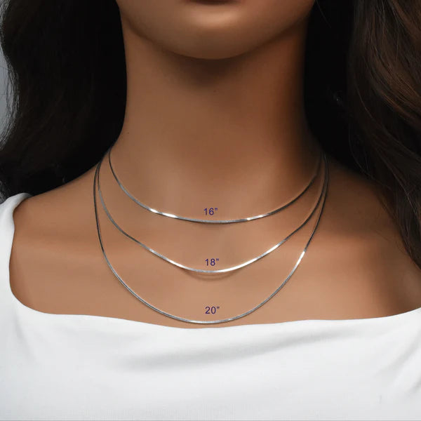 925 Sterling Silver 4 Sided Snake Square 025 Chain 0.9mm