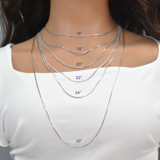 925 Sterling Silver 8 Sided Snake 030 Chain 1.2mm