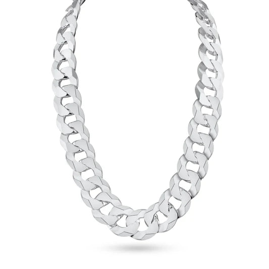 925 Sterling Silver Curb 400 Chain or Bracelet 16.4mm
