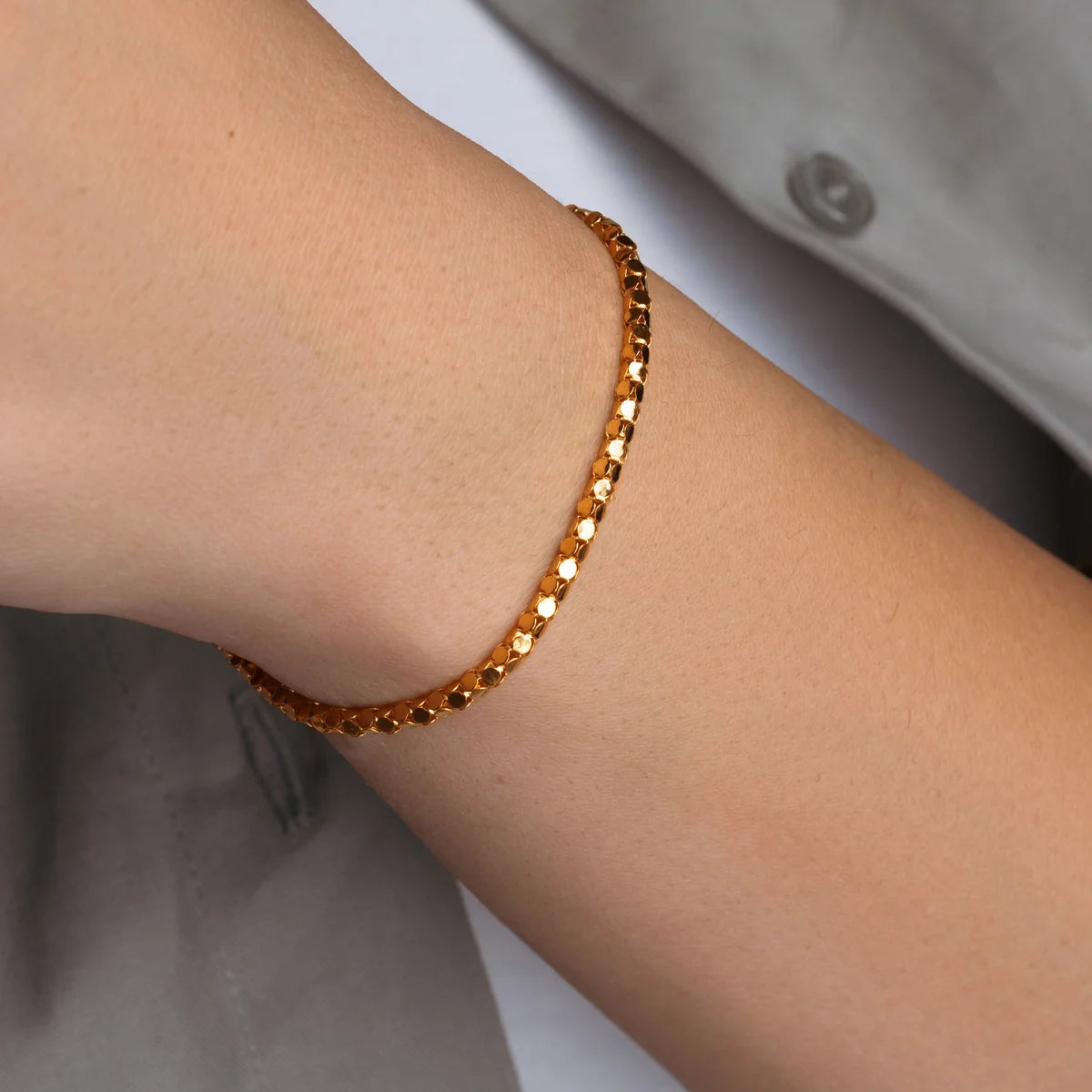 925 Silver Rose Gold Plated Skinny Multi Circle Italian Bracelet