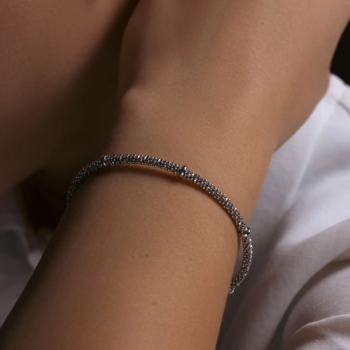 925 Sterling Silver Final Price-Rhodium Plated Skinny Italian Bracelet