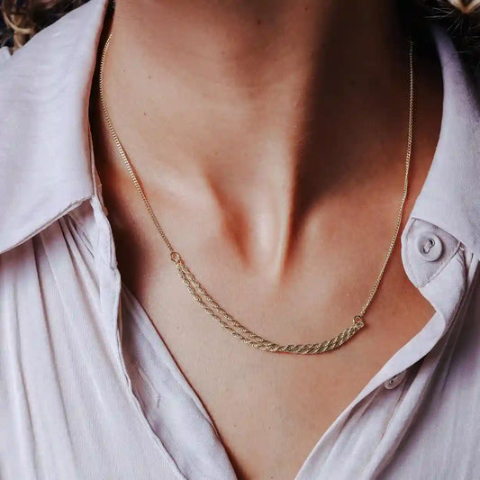 925 Sterling Silver Gold Plated Curb Strand 1.7mm Rope Adjustable Necklace