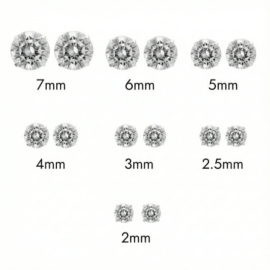 925 Sterling Silver Rhodium Plated Round Lab Grown Diamonds Push Back Earring