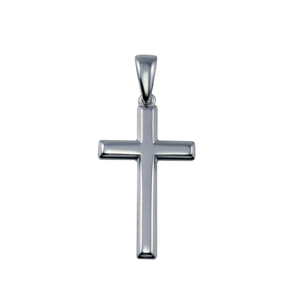 925 Sterling Silver Rhodium Plated Soldered Bail Cross Pendant