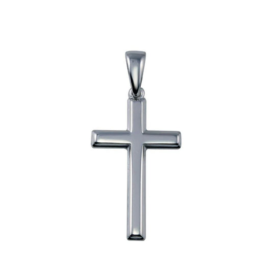 925 Sterling Silver Rhodium Plated Soldered Bail Cross Pendant