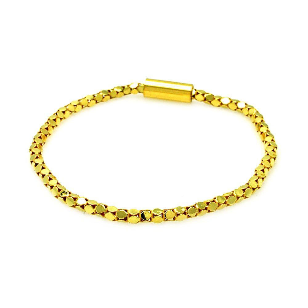 925 Silver Gold Plated Skinny Multi Circle Italian Bracelet