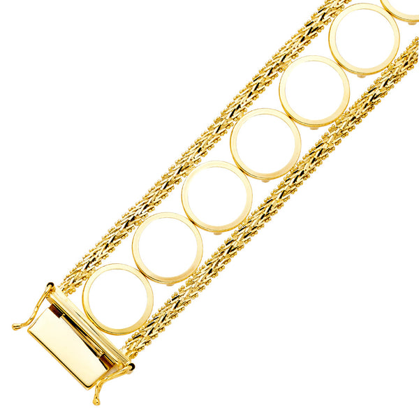 14K Bola Pesos Coin Bracelets Thunbnails