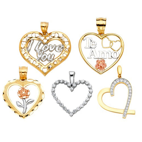 14K Heart Pendants Thunbnails