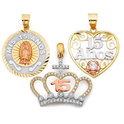 14K 15 Años Pendants Thunbnails