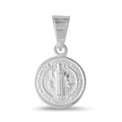 925 Sterling Silver High Polished Saint Benedict Medallion 11mm