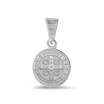 925 Sterling Silver High Polished Saint Benedict Medallion 11mm