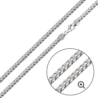 925 Sterling Silver Basic Oval DC Franco 100 3.1mm Chain or Bracelet