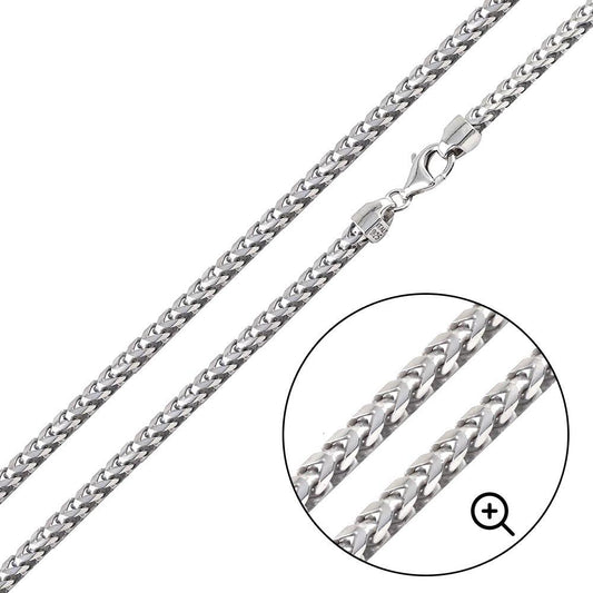 925 Sterling Silver Basic Oval DC Franco 100 3.1mm Chain or Bracelet