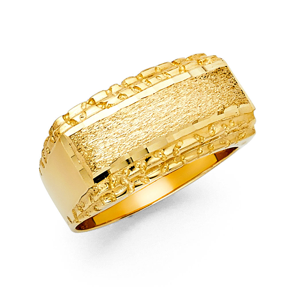 14K Yellow Gold Men’s Nugget Design Ring
