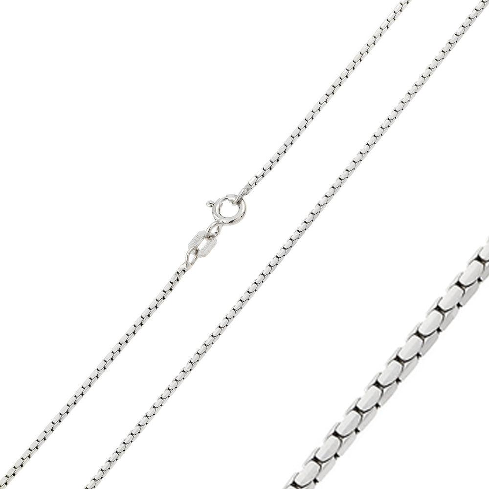 925 Sterling Silver Diamond V Cut Box Chain