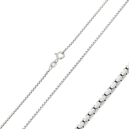 925 Sterling Silver Diamond V Cut Box Chain