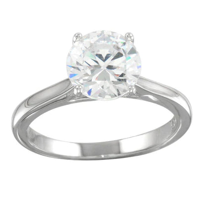 925 Sterling Silver Rhodium Plated CZ Stone Ring