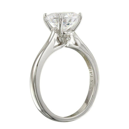 925 Sterling Silver Rhodium Plated CZ Stone Ring