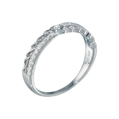 925 Sterling Silver Rhodium Plated Micro Eternity CZ Ring