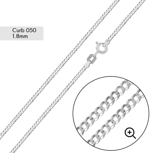 Silver Curb 050 Chain 1.8mm
