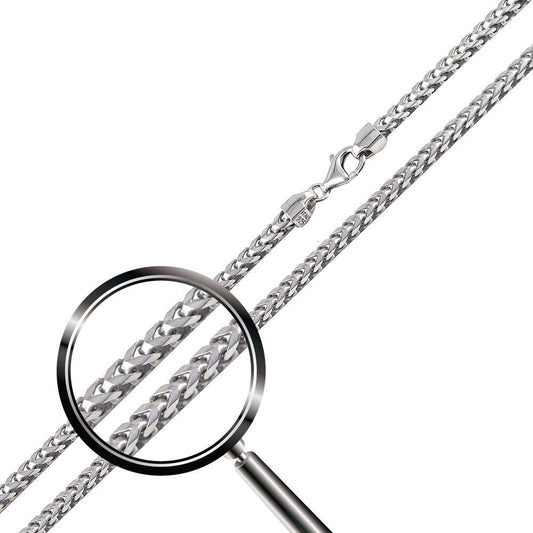 925 Sterling Silver Rhodium Plated Franco 230 Chain 2.3mm