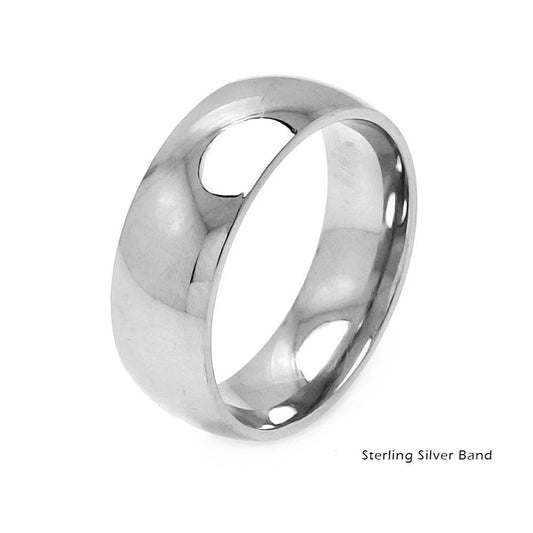 925 Sterling Silver High Polished Plain Wedding Band Round Ring