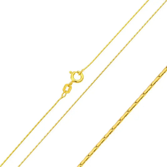 925 Sterling Silver Gold Plated Cardono Chain 0.6mm