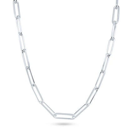 925 Sterling Silver Diamond Cut Paperclip 150 Link 5.4mm Bracelet or Chain