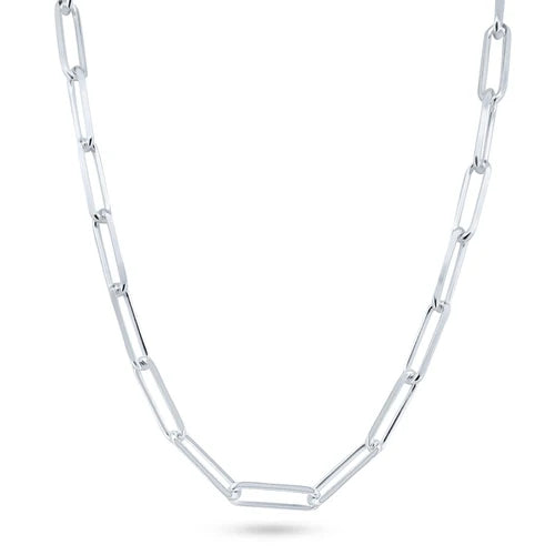 925 Sterling Silver Diamond Cut Paperclip 150 Link 5.4mm Bracelet or Chain